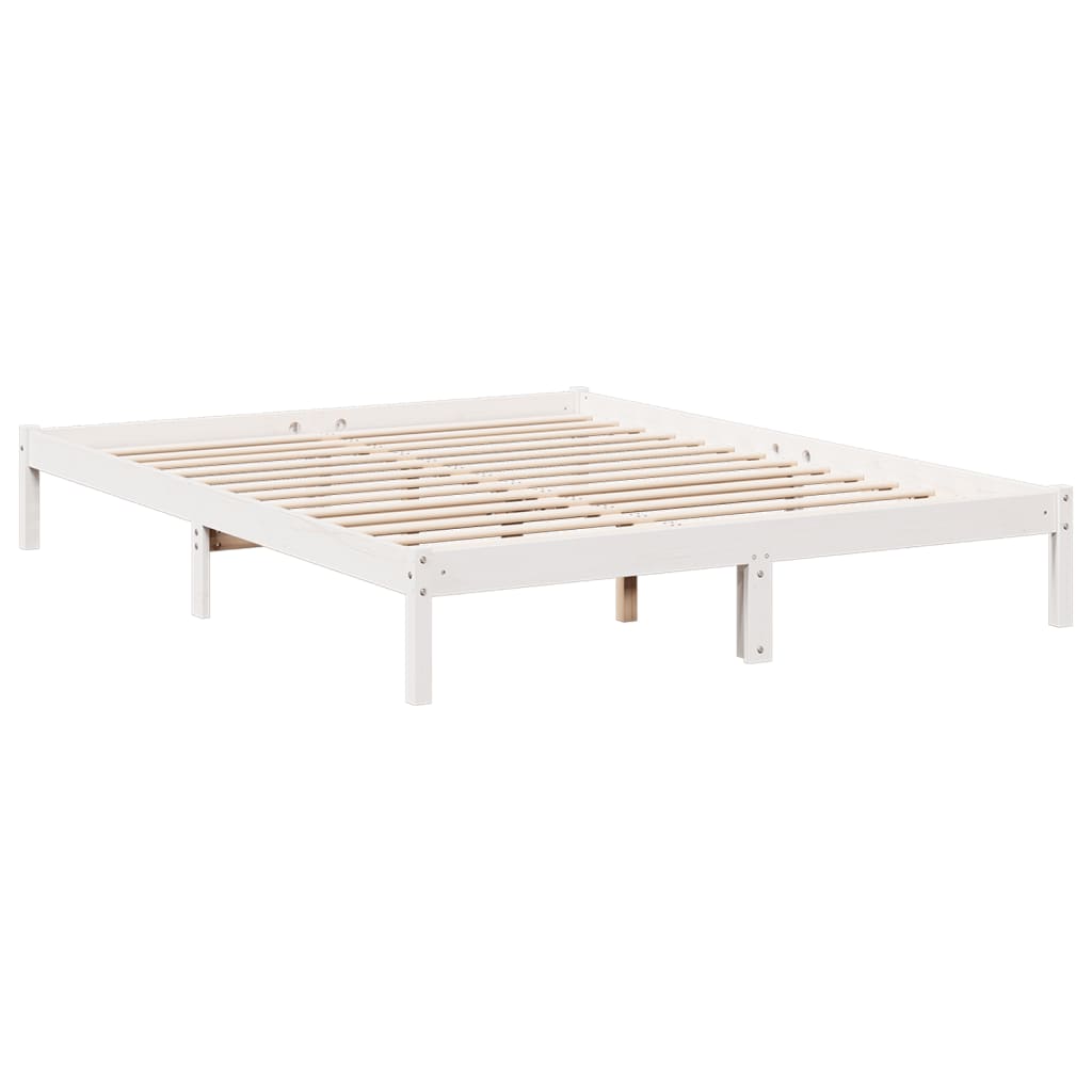 Vidaxl Dłuższe Łóżko Bez Materaca, Białe, 140X210 Cm, Drewno Sosnowe