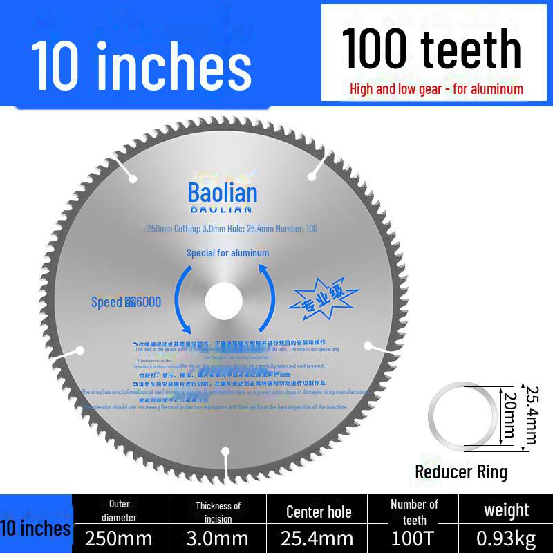 Baolian Professional Woodworking Saw Blade for Angle Grinders, 4-10 Inch, Portable Electric Saw for Cutting Aluminum