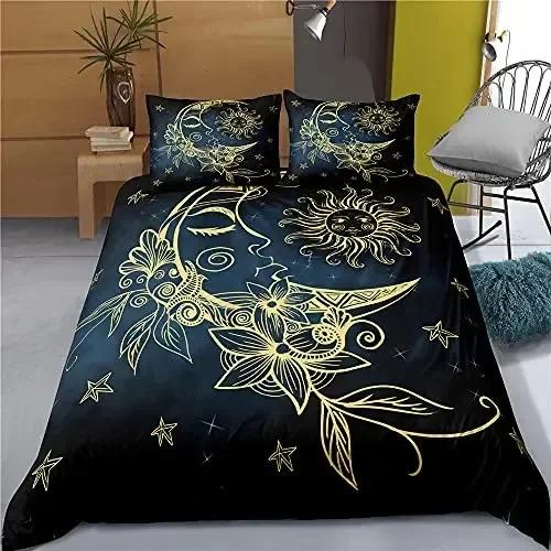 Luxury New 3D Print Hamsa Hand Bedding Set Boho Mandala Duvet Cover Set Black Gold Bohemia Bed Set Fatima Hand Linen Lucky Hand