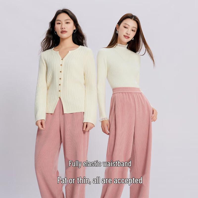 

Women s Plus Size Chenille High-Waist Straight-Leg Pants 3XL 175/88B