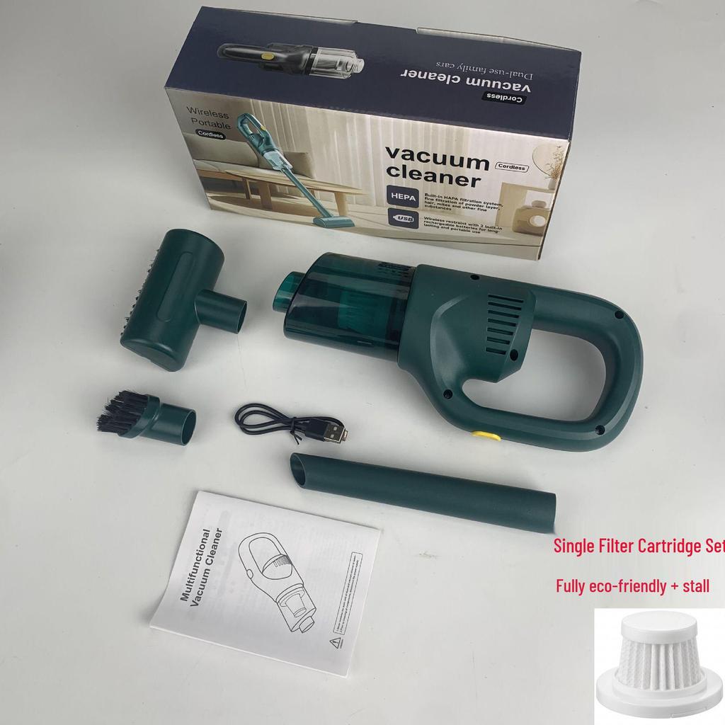 Portable Handheld High-Power Vacuum Cleaner with Wireless Charging and Strong Suction for Home and Car Use
