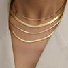 Blade Necklace Plain Chain Snake Bone Chain Stainless Steel Minimalist Fashion Accessory
