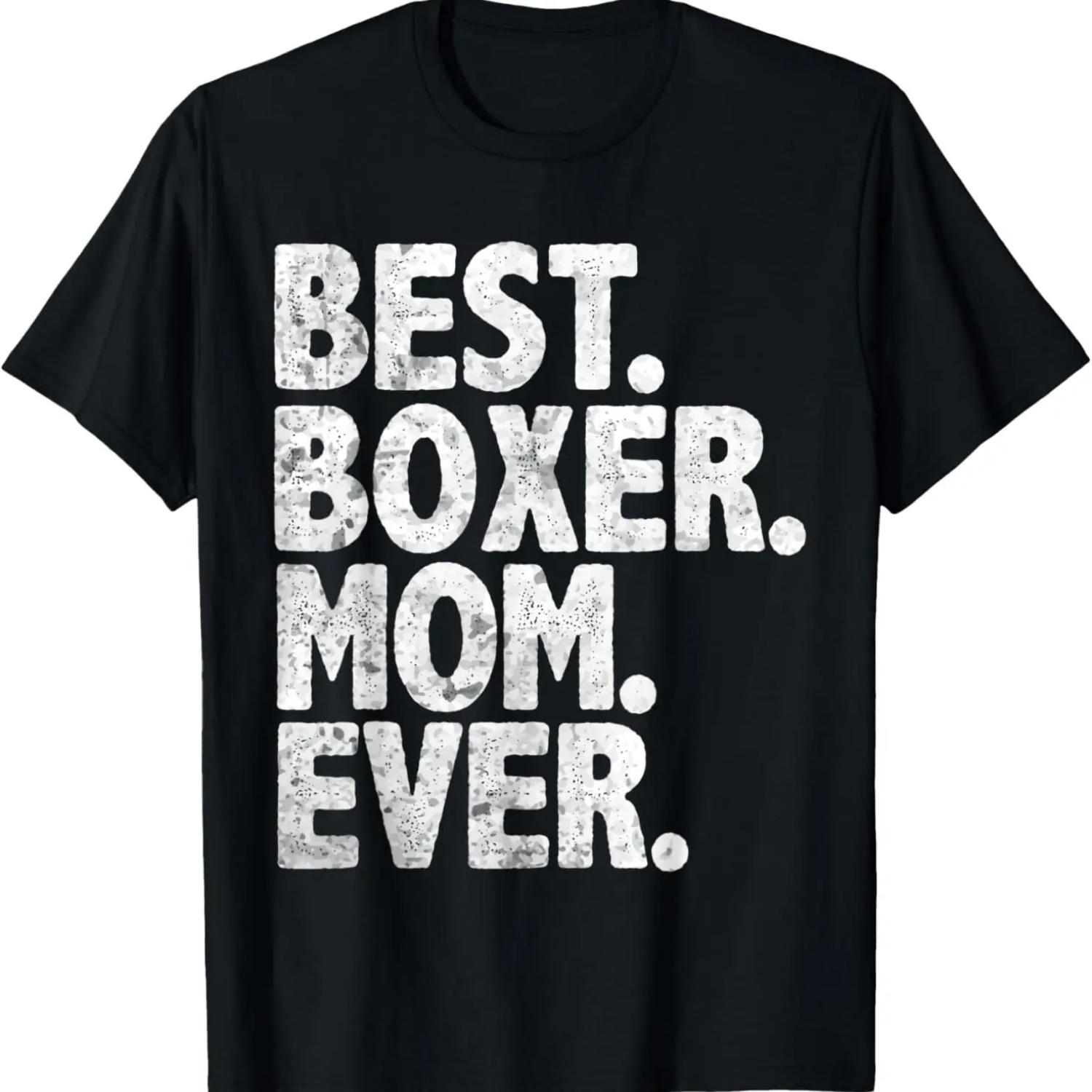

Лучшая мама боксёра на свете Смешная винтажная футболка в подарок на День матери для мамы собаки XXXXXL чёрный