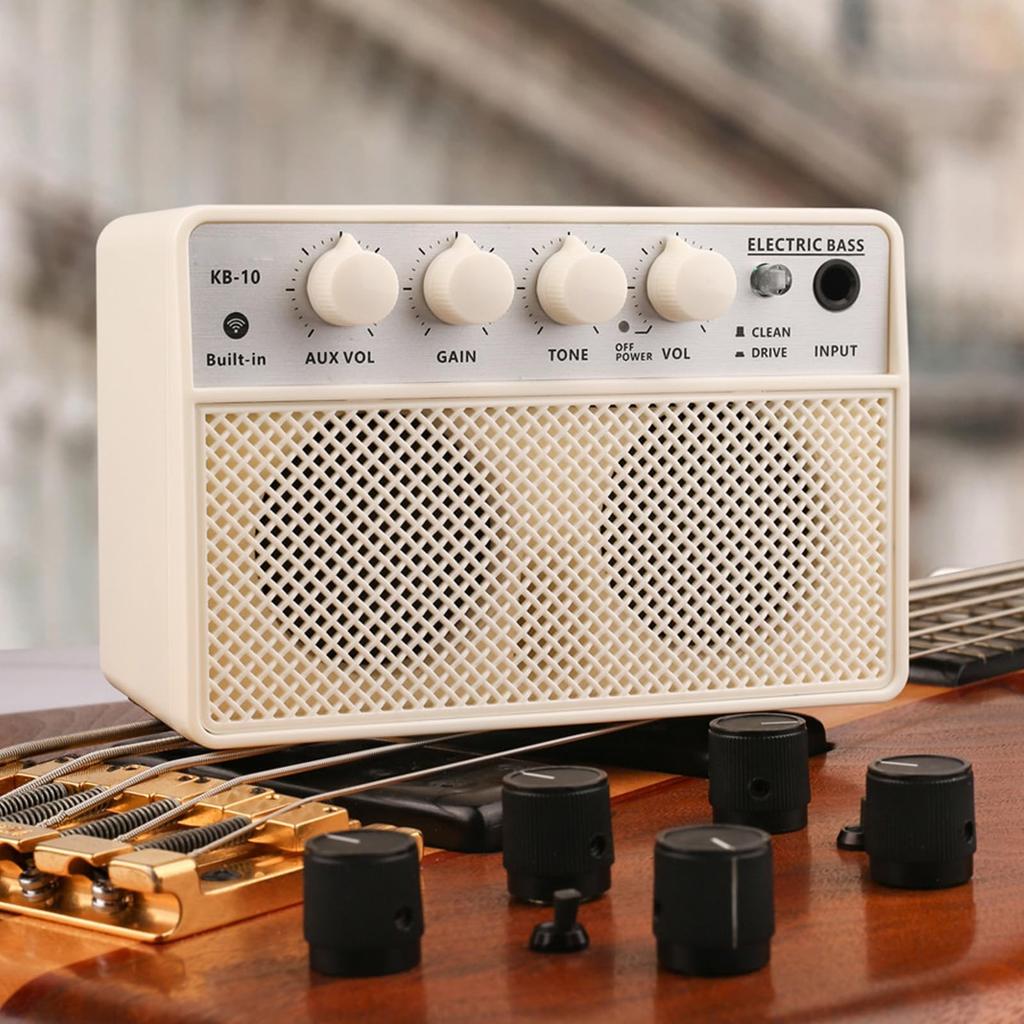 KOKKO KB-10 Bass Amplifier Portable Mini Audio 10W Mini Bass Amplifier Portable Rechargeable Bass Guitar Practice Amplifier
