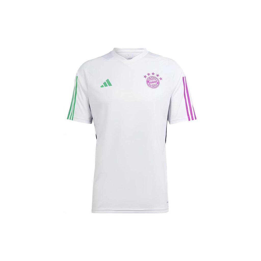 Adidas Fc Bayern Tiro 23 Training Jersey Color Block V-Neck Short Sleeve Football Shirt Men Tops White IB1522