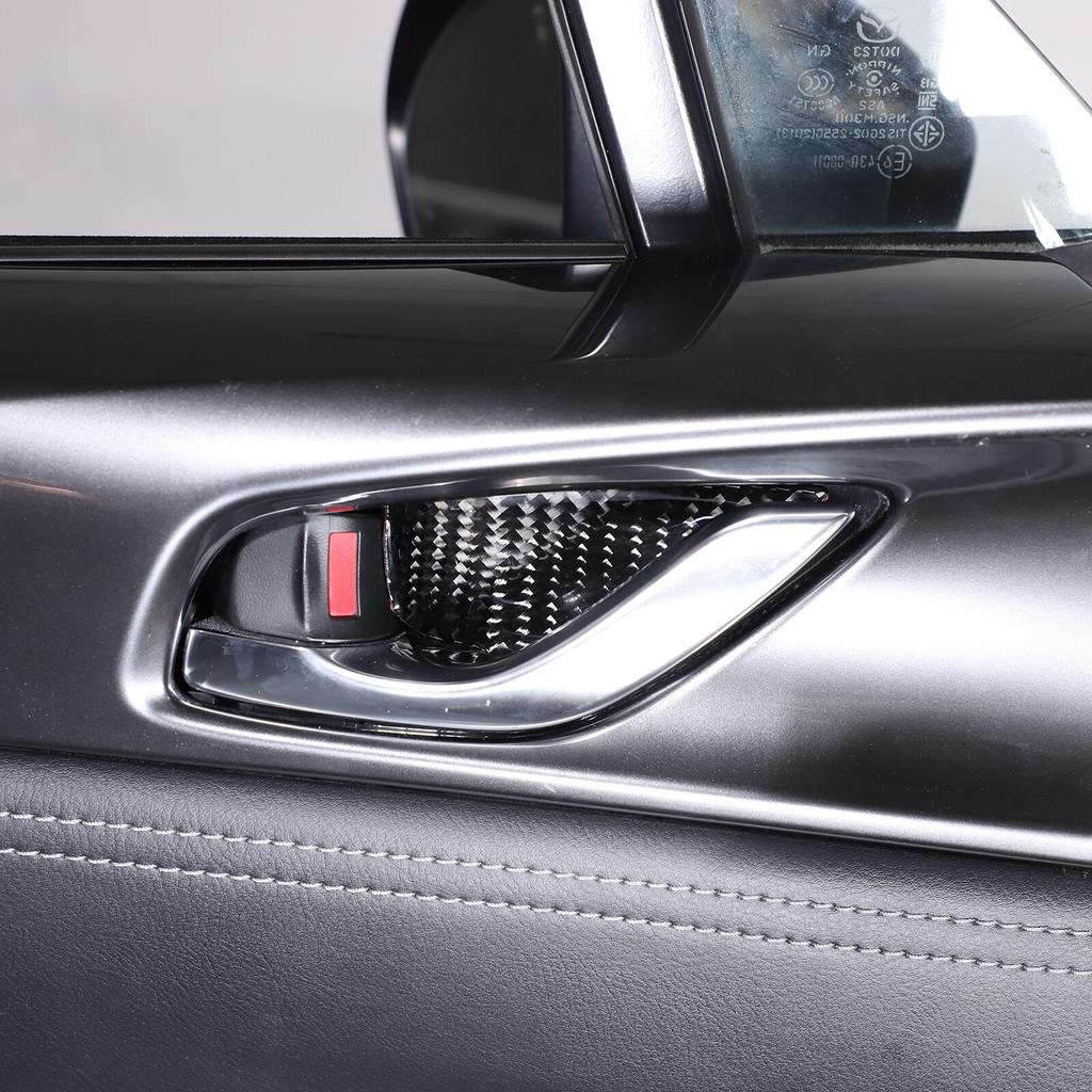 Carbon Fiber Interior Door Bowl Sticker For Mazda MX-5 Miata 16-23