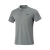 Li Ning Fitness Series Solid Color Simple Versatile Casual Short Sleeve Polo Shirt Men Tops Gray APLU141-5