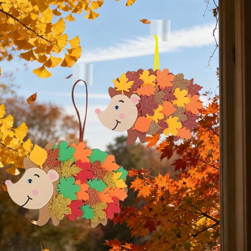 Filzigel Hängedekoration für Herbstpartys und Familienbasteln Tieranhänger mit handgenähtem Detail