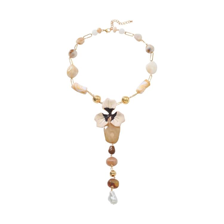 Eye Catching Overscale Floral Resin Pendant Necklace Daily Wear Neckchain Elegant Jewelry for Parties Event