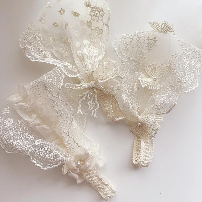 Adjustable Infant Lace Headwear Elastic Hair Band Soft Comfortable Polyester Baby Girls Hair Decoration Retro Design