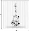 Music Guitar Shower Curtain Musical Notes Design Black White Art Bathroom Decor Waterproof Fabric Creative Home Accessories