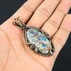 K2 Azurite Pendant, 999 Copper Wire Wrapped Gemstone Jewelry, Handmade Pendant, For Thanksgiving
