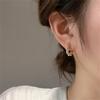 925 Sterling Silver Korean Light Luxury Pearl Hoop Earrings for Women Temperament Wedding Party Jewelry Accessories