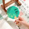 Mini Runder Doppelseitiger Blanko Papierfächer für Handbemalte Aquarell Kalligraphie – Antiker Stil Kinder Personalisierbarer Fächer