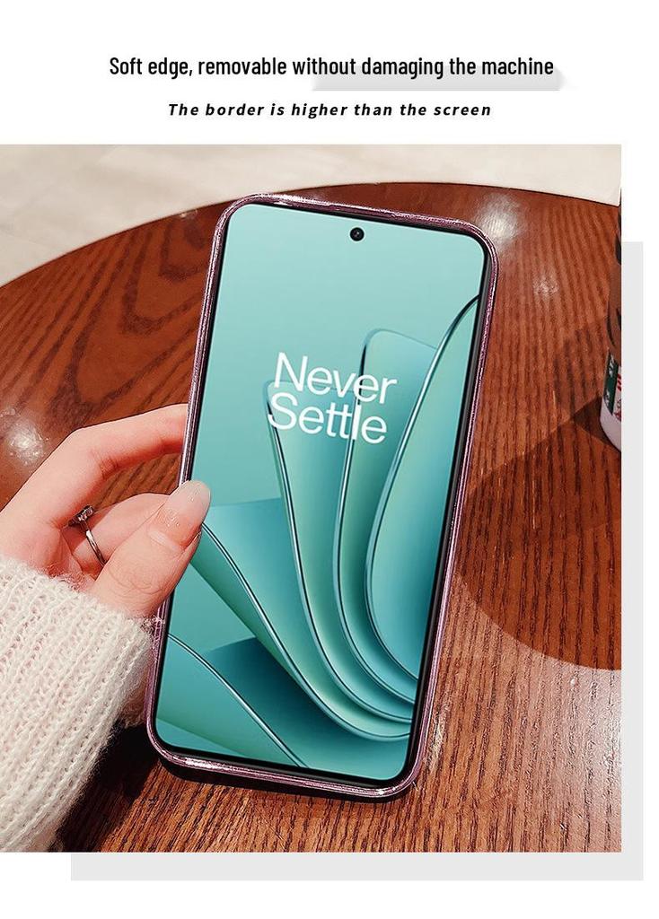 OnePlus Turbo6 ACE6 Phone Case: Electroplated Transparent Cover with Rhinestones and Floral Design