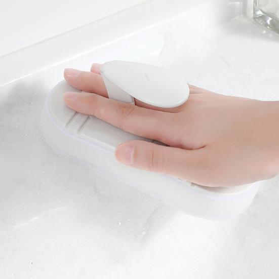 Sponge Scrubber Ergonomic Anti-Slip Handle Stubborn Dirt Removal Cleaning Tool Efficient Cleaning Accessory
