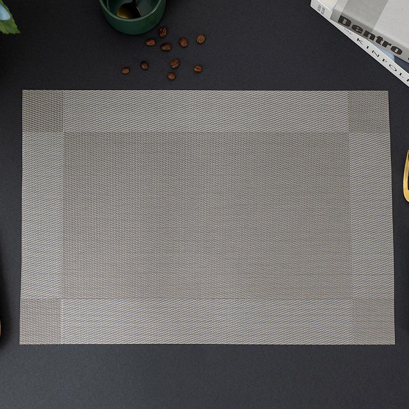Place Mats Washable Easy To Clean Vinyl Dining Table Pads Durable PVC Weave Table Mats for Camp Party Hotel Home Decor