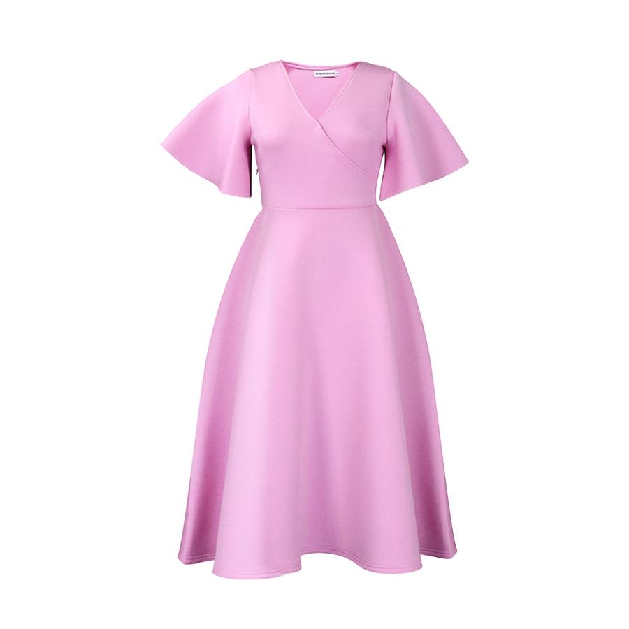 Neues Damenmode Elegantes Kleid mit Glockenärmeln und V-Ausschnitt