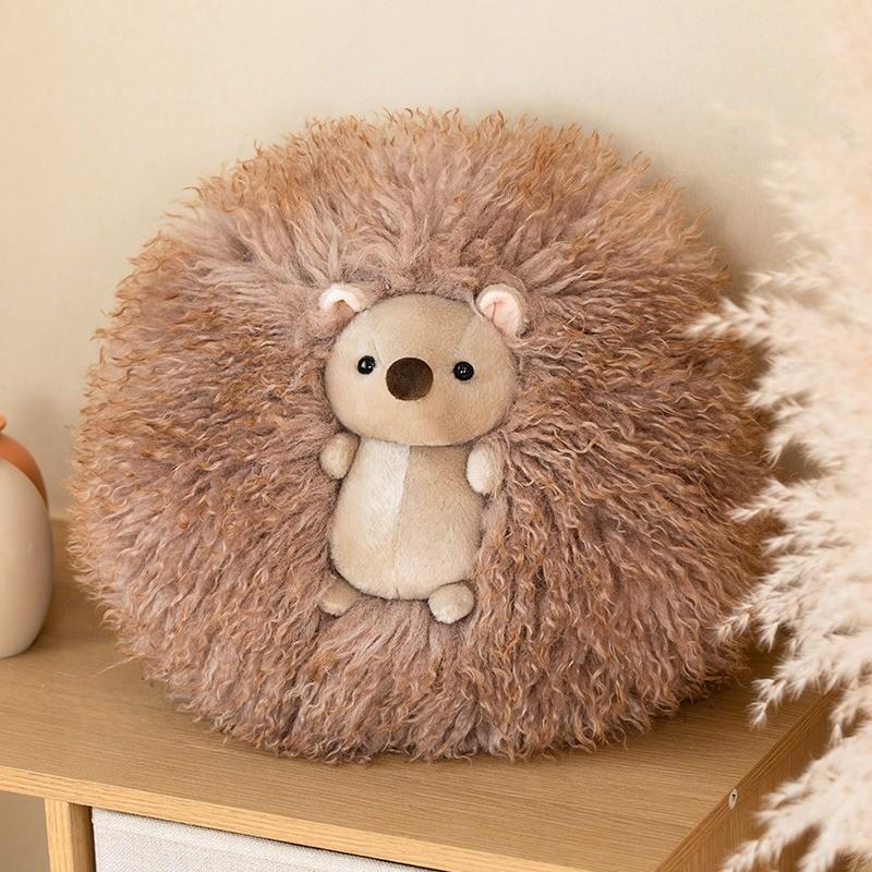 Cute Soft Hedgehog Fat Round Panda Plush Playthings Long Hair Peluche Dolls Stuffed Animal Pillow Nice Christmas Gift Idea Ideal For Infant Girls