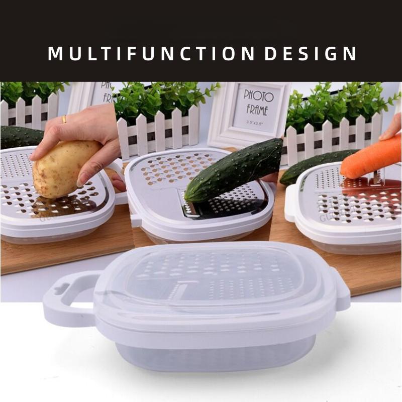 4-in-1 Plastic Manual Vegetable Chopper Slicer Cheese Carrot Shredder Potato Grater French Fry Cutter Kitchen Fruit Accessories
