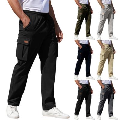 Men's Overalls Drawstring  Multi Pocket Casual Pants Hiking Pants Cotton Twill Pants