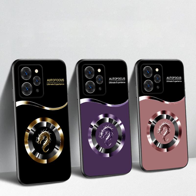 Circle New Dragon Head For Redmi Note 9 9S 10 11 12 12S 13 Pro+ Plus 5G India 14 Pro 4G Global 14S 13C 14C TPU Soft Phone Case