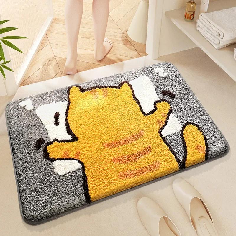 Super Soft Cartoon Plush Floor Mat Wear-resistant Water-absorbing Carpet Bathroom Water-absorbing Non-slip Floor Mat Home