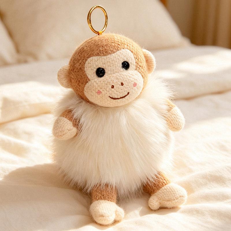 Cute Pink Pig Plush Keychain With Pp Cotton Filling For Car And Bag Decor