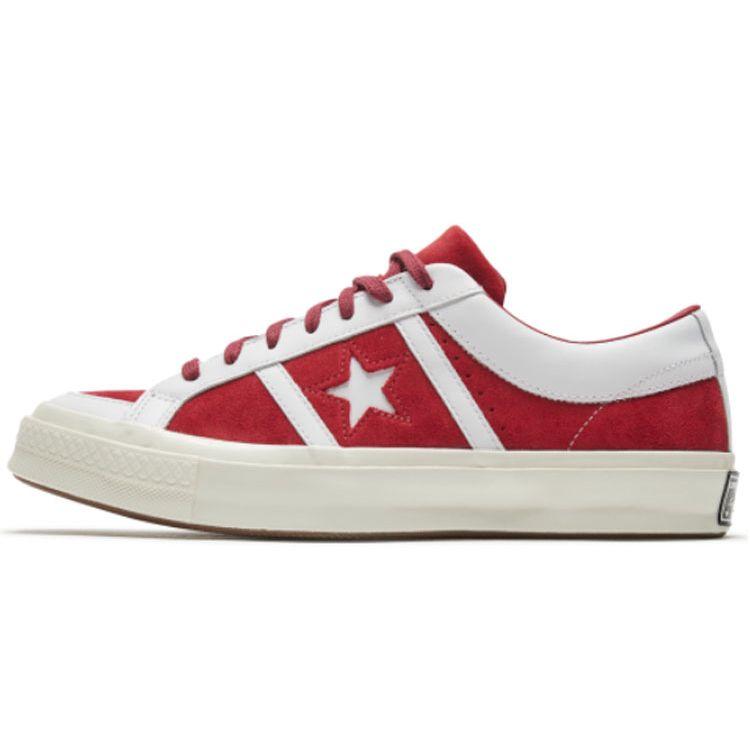 Converse One Star Series Versatile Comfortable Low Top Canvas Sneakers Unisex Sneakers White Red 167135C