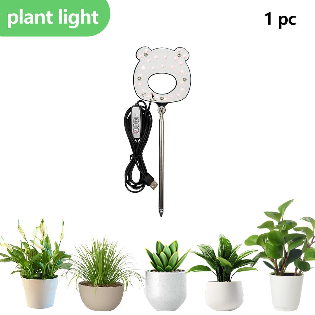 1/2/3/4pcs Full-Spectrum Plant Grow Light with Height Adjustment 2/4/8H Timer USB Powered for Indoor Gardening