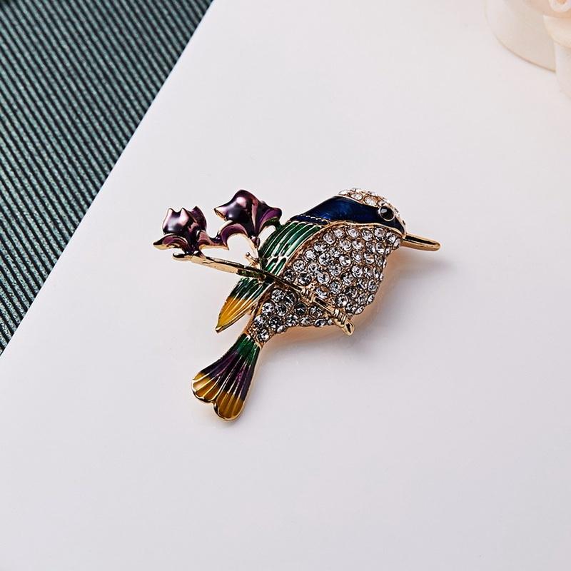 1 Stück Damen Modeschmuck Strassstein Kragen Reversnadel Kleiderzubehör Vogel Broschen Brosche