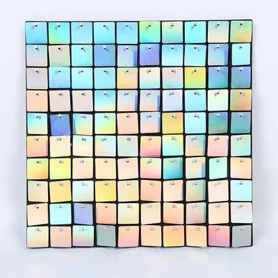 18pcs Golden Sequin Backdrop Panels for Wedding Party Baby Shower Background Wall Decor Shimmer Laser Backdrop Curtain Champagne