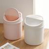 1pc Space-Saving Mini Desktop Trash Can with Lid - Polypropylene Cylindrical Tabletop Waste Bin, Easy To Clean Screw-Off Cap