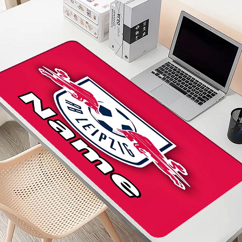 Custom Name Personalized RB Leipzig Pattern Mousepad, Laptop PC Desk Mat, Decorative Desk Mat for Home Keyboard Pad Gift