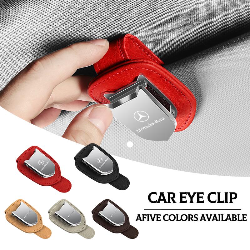 Auto Sun Visor Glasses Box Sunglasses Clip Card Ticket Holder Stand For Mercedes Benz AMG W203 W206 W220 W205 W211 W212 W201 GLS CLS GLC