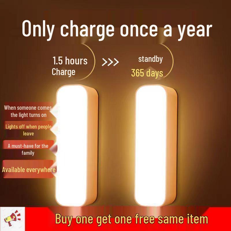 Super Bright Cordless Night Light: Intelligent Motion Sensor for Toilet, Corridor, Dormitory, and Home Use