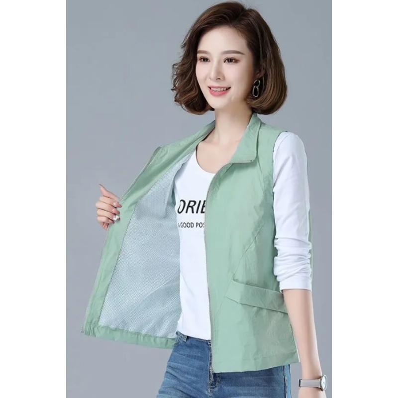 Veste Fine Polyvalente Printemps Automne Nouvelle Veste Style Coréen pour Femme Gilet Décontracté