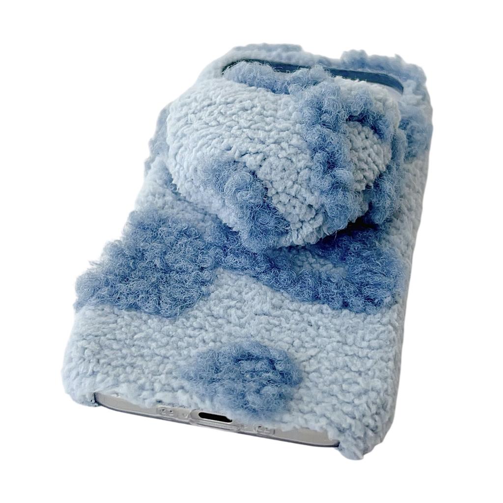 For iPhone Air Case 3D Heart Plush TPU Winter Warm Soft TPU Phone Cover