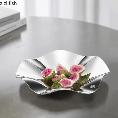 Obstschale aus Edelstahl Unregelmäßige Süßigkeitenschale Trockenfruchtschale Snackschalen Schmuckaufbewahrungsschalen Heim-Schreibtischdekoration