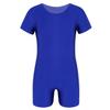 Kinder Jungen Mädchen Kurzarm Einfarbig Dehnbar Ballett Tanz Gymnastik Trikot Overall Unitard