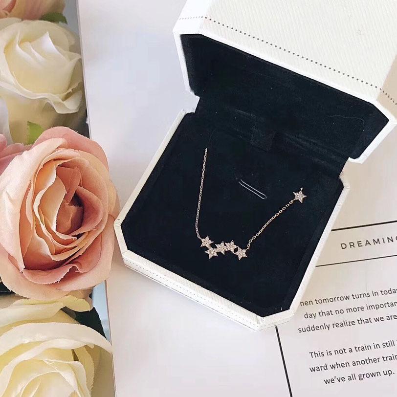 Gold-Plated S925 Sterling Silver Star Pendant Necklace - Light Luxury Korean Style for Women