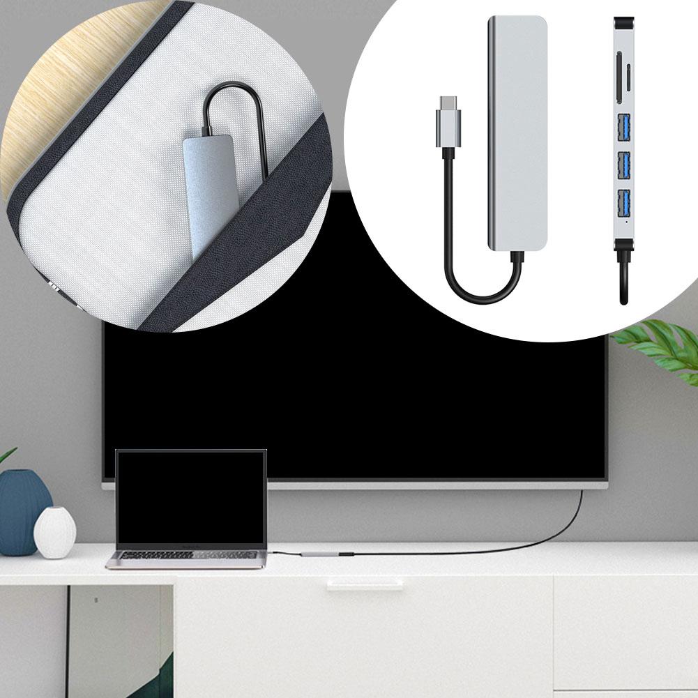 

Usb C Hub 4k док-станция 6 в 1 Tpyec док-станция зарядка MacBook Hub быстрый ноутбук Splitt L4X5