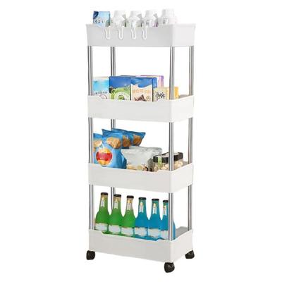 Carrello Organizer Rotante Delicato Per Bagno Cucina Scaffale Multi Livello Struttura Ottimizzata Per Lo Spazio Mobile