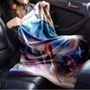 1pc Flannel Cinderella Blue Dress Style Bedding Throw Blanket Sofa Cover Gift Home Decor Lightweight Soft Warm Throw
