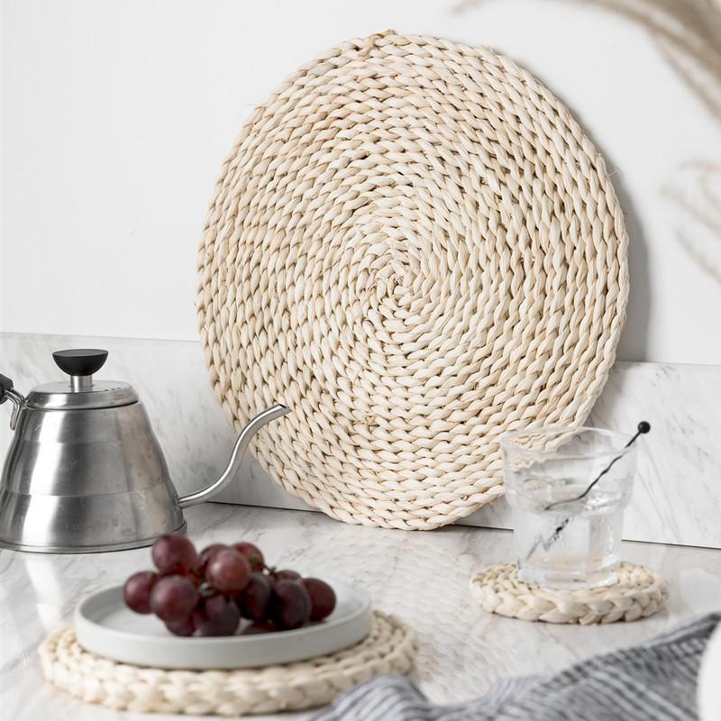 Clearance, Woven Mat, Corn Husk Straw Placemat, Bowl Mat, Tea Set Mat, Thermal Insulation Pot Mat, Thickened Plate Mat.