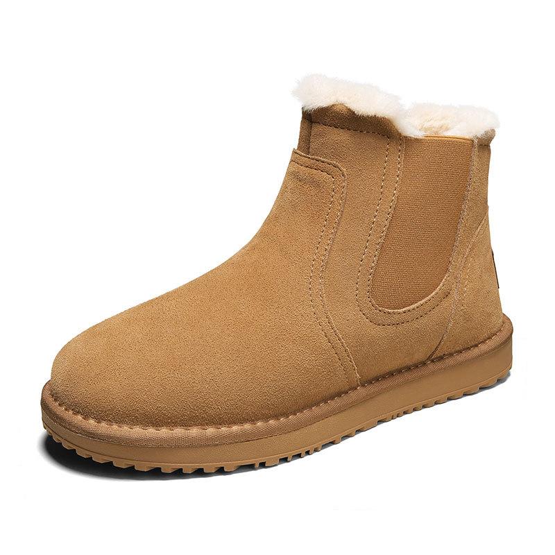 

Snow boots men s thick-soled velvet new winter winter short boots Northeast thickened medium tube outdoor warm cotton shoes men s shoes 44