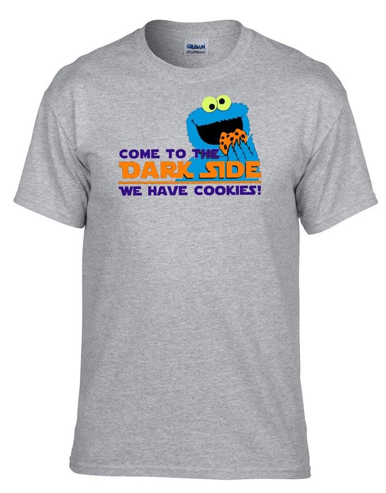 Come To The Dark Side Star We Have Cookies Cookie Monster Grey Tshirt 309grey S
