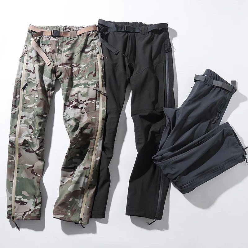 Windproof and Rainproof Fleece-Lined Straight-Leg Pants for Autumn and Winter, Suitable for Hiking, Trekking, Tactical Workwear, and Casual Wear