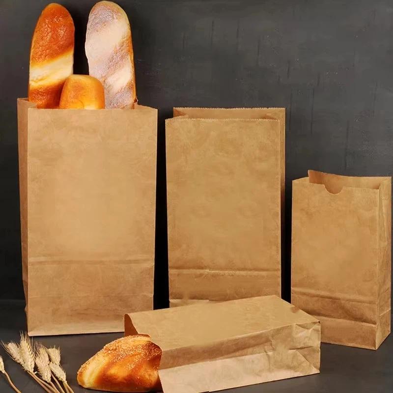 10 Pack Kraft Paper Bags Sturdy Square Bottom Multiple Sizes Reusable Recyclable for Grocery Retail Packaging