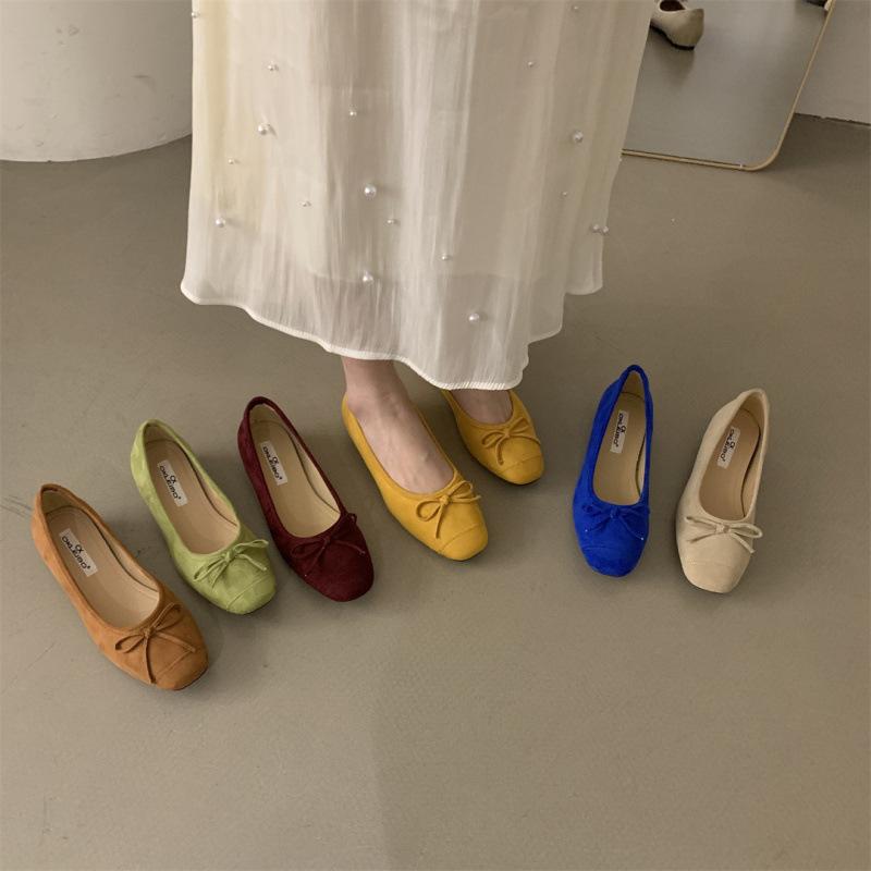 French Gentle Evening Wind Inner Height Increase Single Shoes Women 2025 New Bow Light Mouth Fairy Ballet Shoes Ladyshoes